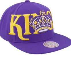 Los Angeles Kings Full Frontal Vintage Purple/Yellow Snapback - Mitchell & Ness
