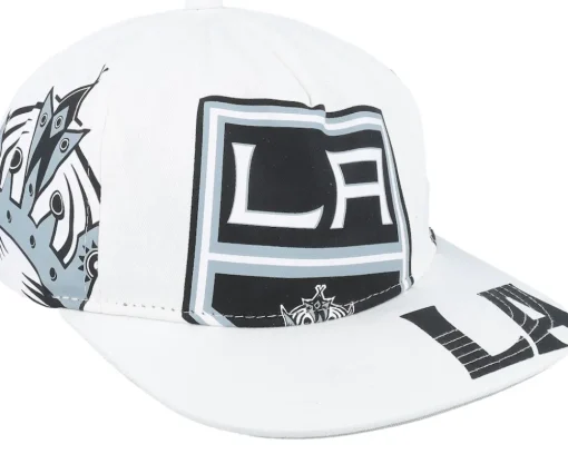 Los Angeles Kings In Your Face Deadstock White Snapback - Mitchell & Ness