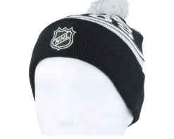 Los Angeles Kings Jacquard Pom Beanie Black Cuff - Outerstuff