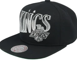 Los Angeles Kings Line Work Vintage Black Snapback - Mitchell & Ness
