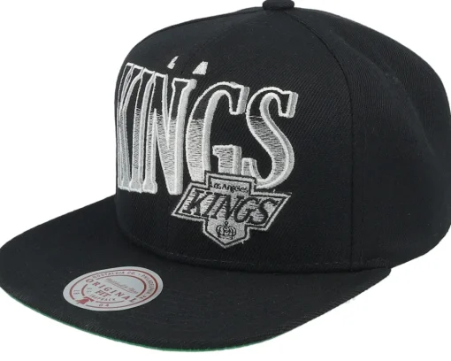 Los Angeles Kings Line Work Vintage Black Snapback - Mitchell & Ness