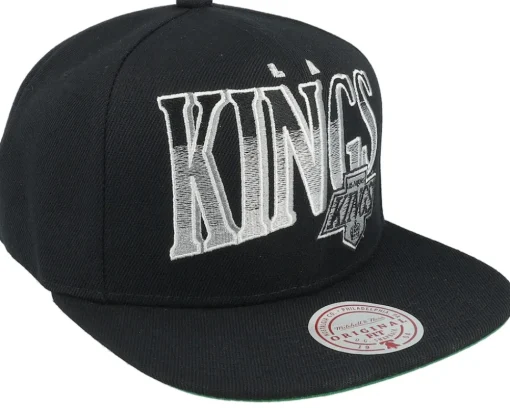 Los Angeles Kings Line Work Vintage Black Snapback - Mitchell & Ness