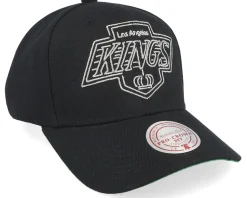 Los Angeles Kings Neon Logo Pro Cap Vintage Black Adjustable - Mitchell & Ness