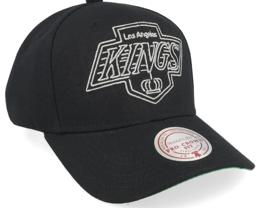 Los Angeles Kings Neon Logo Pro Cap Vintage Black Adjustable - Mitchell & Ness