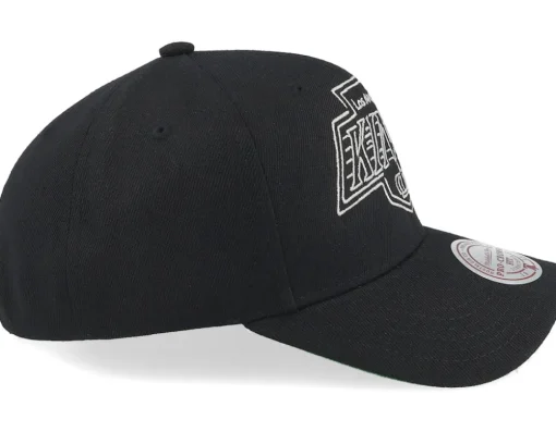 Los Angeles Kings Neon Logo Pro Cap Vintage Black Adjustable - Mitchell & Ness