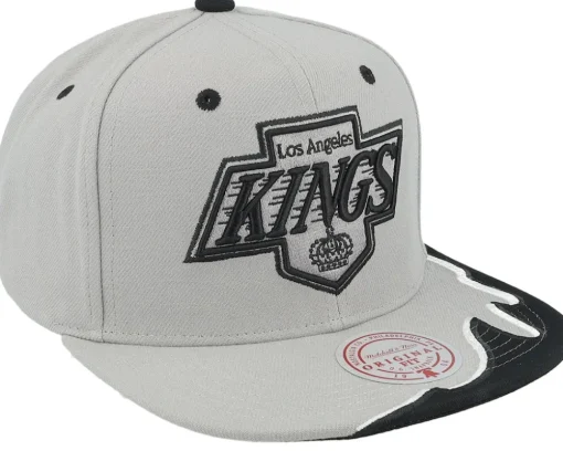 Los Angeles Kings Rising Tide Vintage Grey Snapback - Mitchell & Ness
