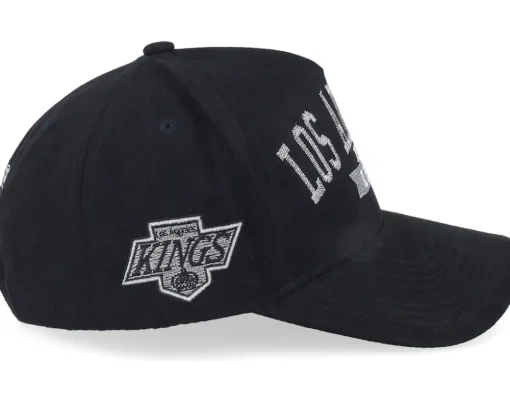 Los Angeles Kings Shady Suede Pro Vintage Black A-frame Adjustable - Mitchell & Ness