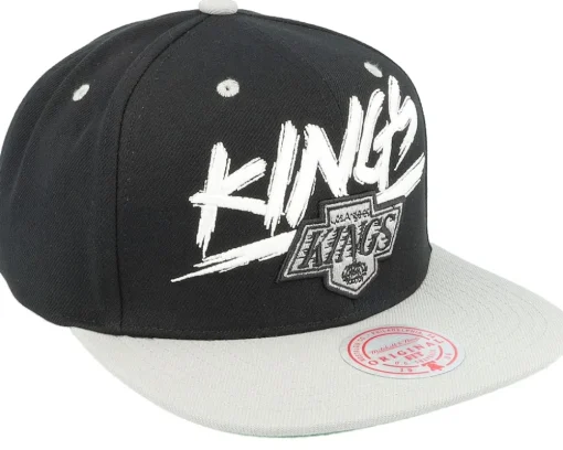 Los Angeles Kings Transcript Black/Grey Snapback - Mitchell & Ness