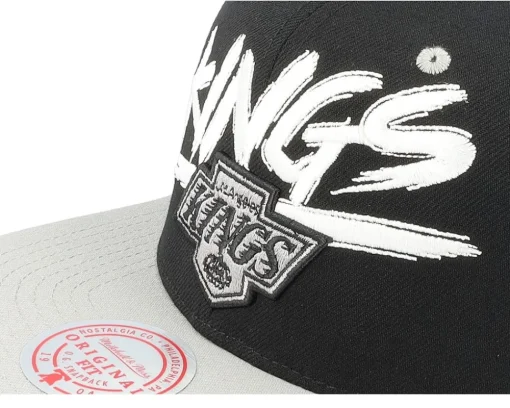Los Angeles Kings Transcript Black/Grey Snapback - Mitchell & Ness