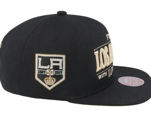 Los Angeles Kings With Love Black Snapback - Mitchell & Ness