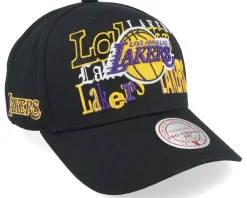 Los Angeles Lakers All Out Collage Pro Black Adjustable - Mitchell & Ness