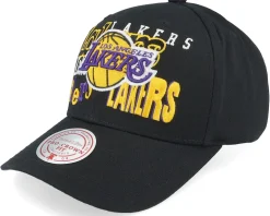 Los Angeles Lakers All Out Collage Pro Black Adjustable - Mitchell & Ness