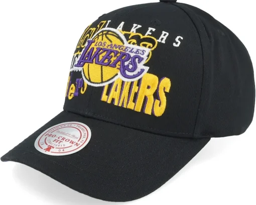 Los Angeles Lakers All Out Collage Pro Black Adjustable - Mitchell & Ness
