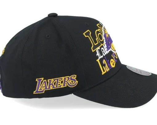 Los Angeles Lakers All Out Collage Pro Black Adjustable - Mitchell & Ness