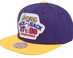 Los Angeles Lakers Back2back HWC Purple/Yellow Snapback - Mitchell & Ness