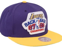 Los Angeles Lakers Back2back HWC Purple/Yellow Snapback - Mitchell & Ness