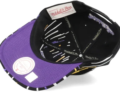 Los Angeles Lakers Burst Deadstock Black Snapback - Mitchell & Ness