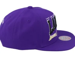 Los Angeles Lakers Champ Stack Purple Snapback - Mitchell & Ness