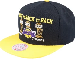 Los Angeles Lakers Champs 00-03 Hwc Black/Gold Snapback - Mitchell & Ness