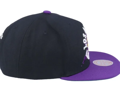 Los Angeles Lakers Circle Splash Black/Purple Snapback - Mitchell & Ness