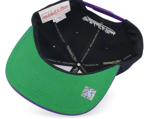 Los Angeles Lakers Circle Splash Black/Purple Snapback - Mitchell & Ness