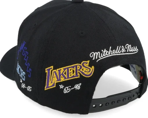 Los Angeles Lakers Classic Red Hwc Timeline Black Adjustable - Mitchell & Ness