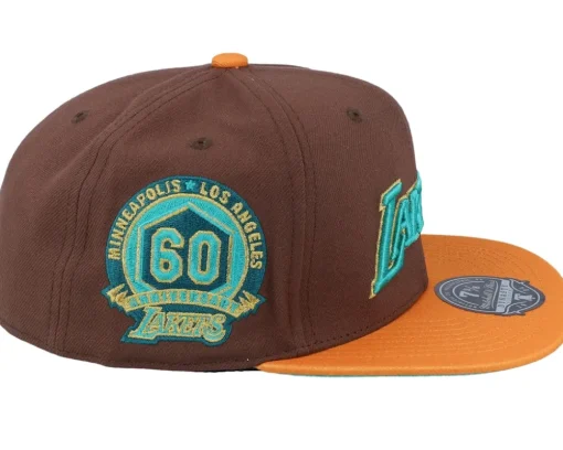 Los Angeles Lakers Copper Top Brown Fitted - Mitchell & Ness