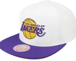 Los Angeles Lakers Core Basic White/Purple Snapback - Mitchell & Ness