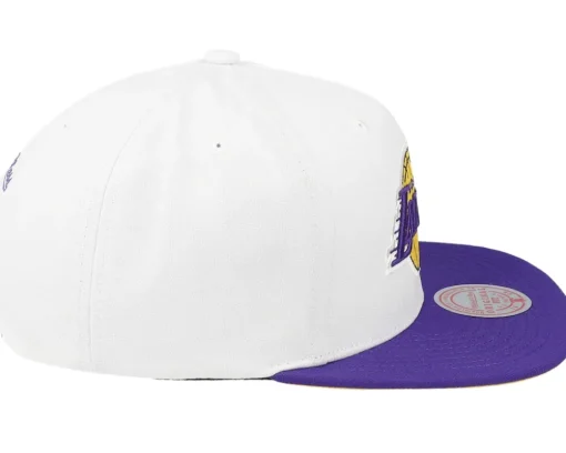 Los Angeles Lakers Core Basic White/Purple Snapback - Mitchell & Ness