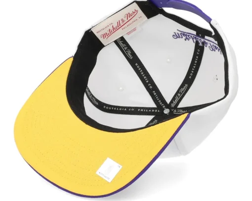 Los Angeles Lakers Core Basic White/Purple Snapback - Mitchell & Ness