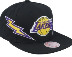 Los Angeles Lakers Double Trouble Black Snapback - Mitchell & Ness