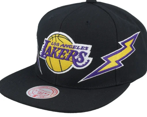 Los Angeles Lakers Double Trouble Black Snapback - Mitchell & Ness