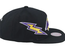 Los Angeles Lakers Double Trouble Black Snapback - Mitchell & Ness