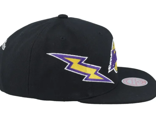 Los Angeles Lakers Double Trouble Black Snapback - Mitchell & Ness