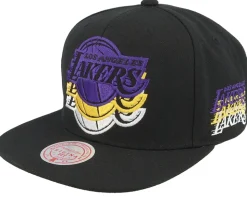Los Angeles Lakers Drop It Black Snapback - Mitchell & Ness
