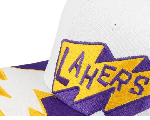 Los Angeles Lakers Fast Times White Snapback - Mitchell & Ness