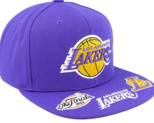 Los Angeles Lakers Front Face Purple Snapback - Mitchell & Ness