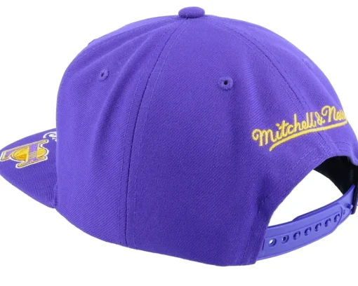 Los Angeles Lakers Front Face Purple Snapback - Mitchell & Ness