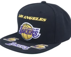 Los Angeles Lakers Front Loaded Black Snapback - Mitchell & Ness