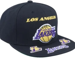 Los Angeles Lakers Front Loaded Black Snapback - Mitchell & Ness