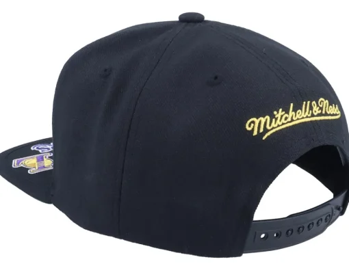 Los Angeles Lakers Front Loaded Black Snapback - Mitchell & Ness