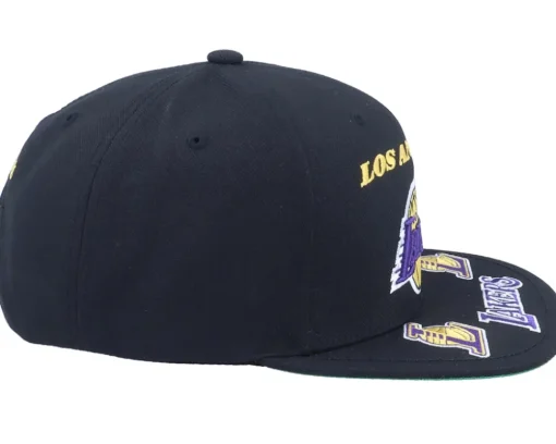 Los Angeles Lakers Front Loaded Black Snapback - Mitchell & Ness