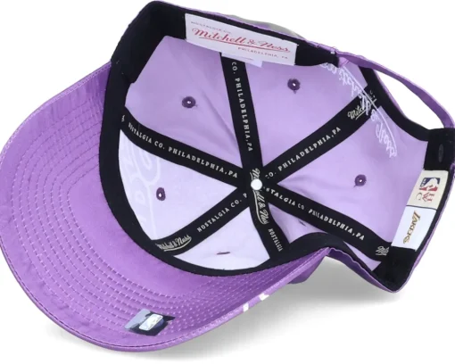 Los Angeles Lakers Full On Strapback Hwc Purple Dad Cap - Mitchell & Ness