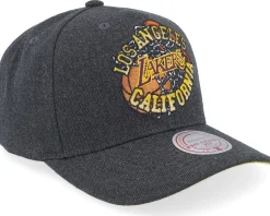 Los Angeles Lakers Graphic Heather Pro Hwc Dark Grey A-frame Adjustable - Mitchell & Ness