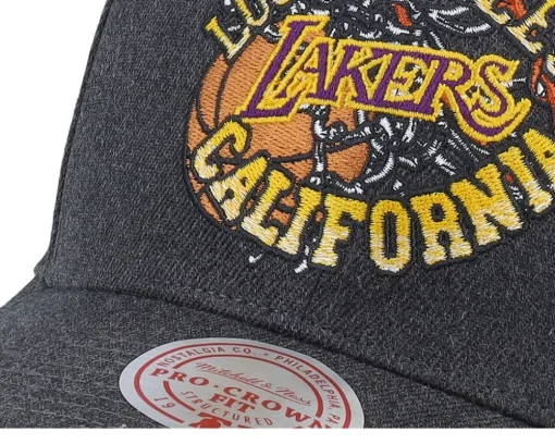 Los Angeles Lakers Graphic Heather Pro Hwc Dark Grey A-frame Adjustable - Mitchell & Ness