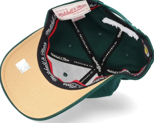Los Angeles Lakers Green/Sand Classic Red Green Adjustable - Mitchell & Ness