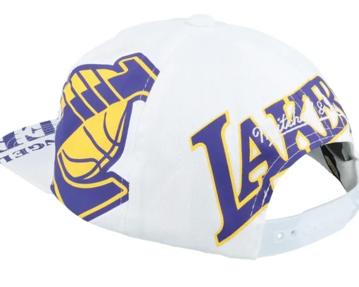 Los Angeles Lakers In Your Face Deadstock Hwc White Snapback - Mitchell & Ness