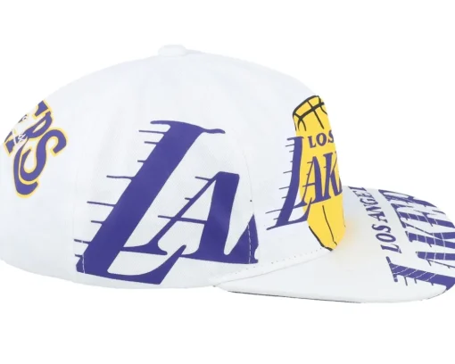 Los Angeles Lakers In Your Face Deadstock Hwc White Snapback - Mitchell & Ness