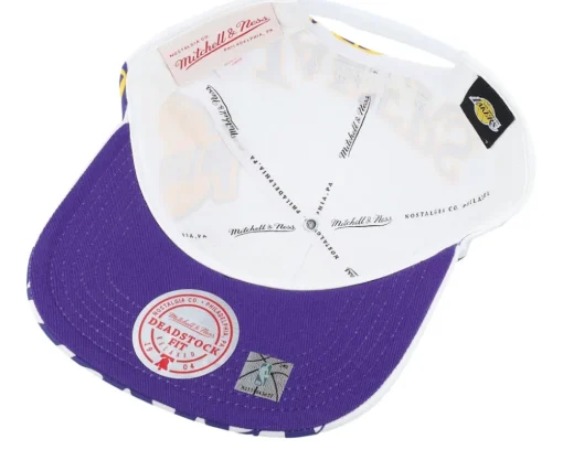 Los Angeles Lakers In Your Face Deadstock Hwc White Snapback - Mitchell & Ness