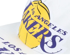 Los Angeles Lakers In Your Face Deadstock Hwc White Snapback - Mitchell & Ness